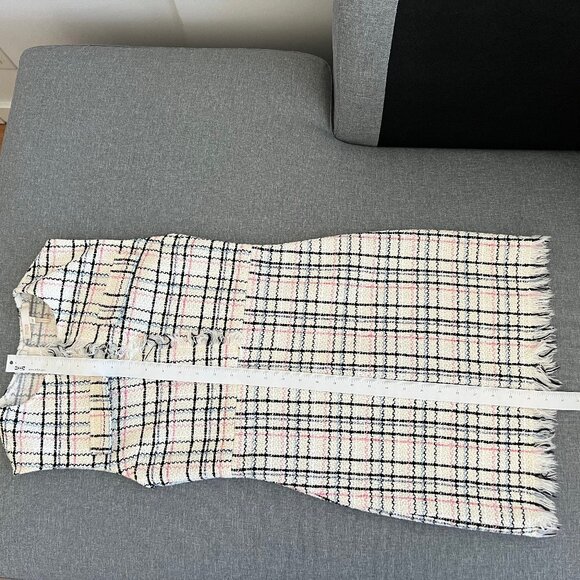 Maje Rianey Checked Cotton-Blend Tweed Mini Dress in Ecru - Picture 10 of 14